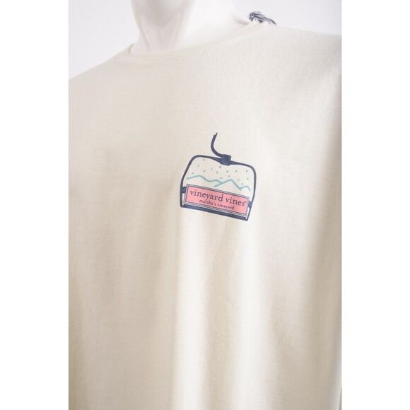 Vineyard Vines Mens T-Shirt Ski Lift Winter Martha's Vineyard XXL White L/S NWT - Picture 5 of 6